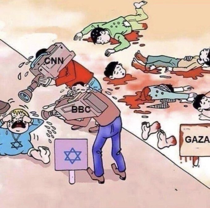 MSM and contrast Jew and Palestinian